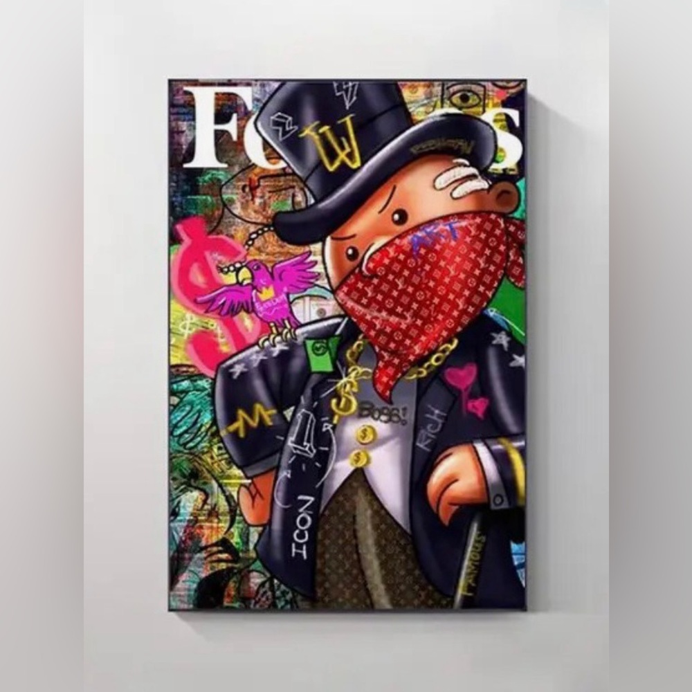 Forbes Monopoly Money Art Canvas Print 60x90cm